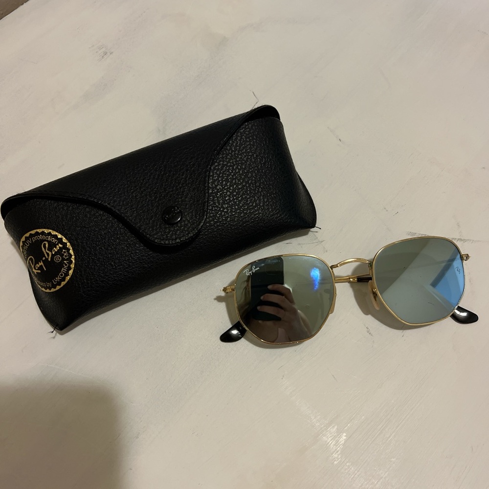 Ray-Ban Gold and Black Sunglasses